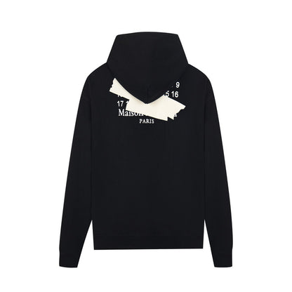 Maison Margiela Four-Stitch Zip-Up Hoodie with Deconstructed Label Back Graphic