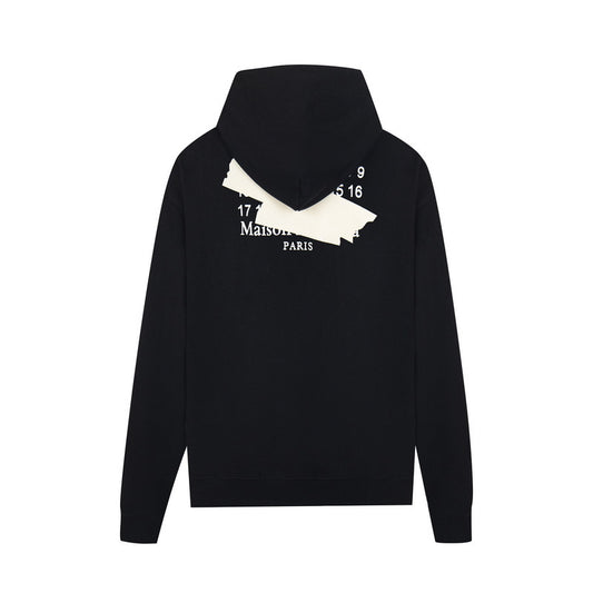 Maison Margiela Four-Stitch Zip-Up Hoodie with Deconstructed Label Back Graphic