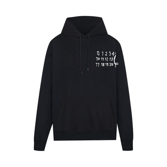 Maison Margiela Handwritten Numeric Chest Print Pullover Hoodie