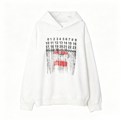 Maison Martin Margiela Numeric Sequence Distressed Graphic Hoodie