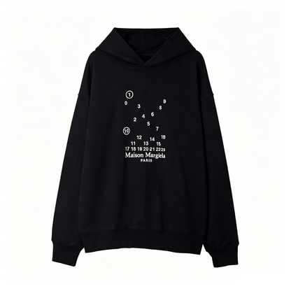 Maison Margiela Scattered Constellation Numeric Print Pullover Hoodie