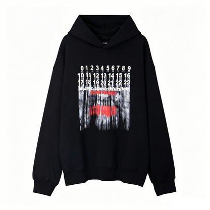 Maison Martin Margiela Numeric Sequence Distressed Graphic Hoodie