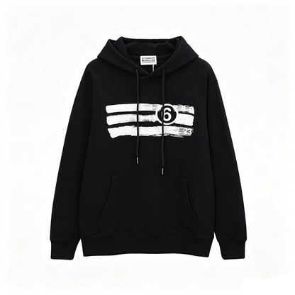 MM6 Maison Margiela Triple Brushstroke Number 6 Logo Pullover Hoodie