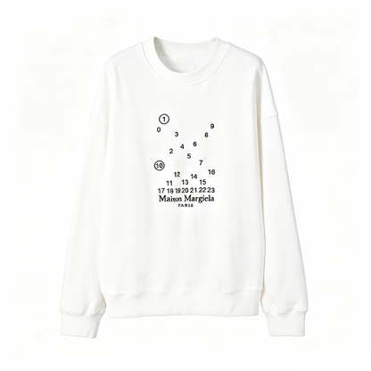 Maison Margiela Scattered Number Graphic Crewneck Sweatshirt