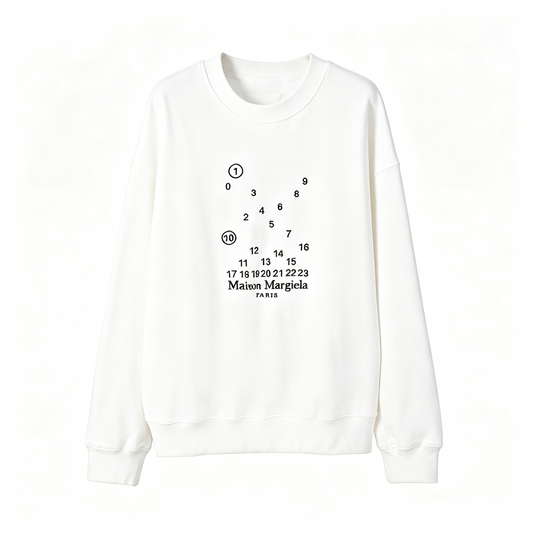 Maison Margiela Scattered Number Graphic Crewneck Sweatshirt