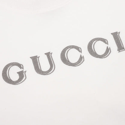 Gucci Double-Image Letter Embroidery Short-Sleeve Top