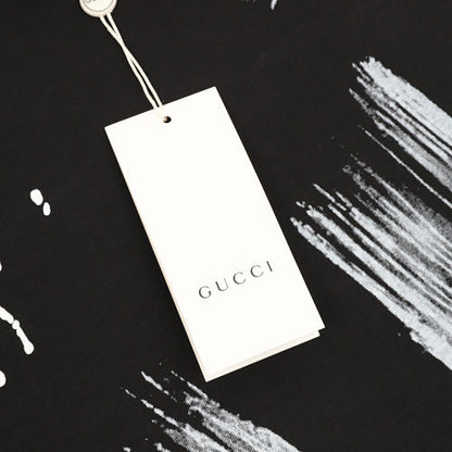 Gucci Ink-Brush Stroke Graffiti Lettering Short-Sleeve T-Shirt
