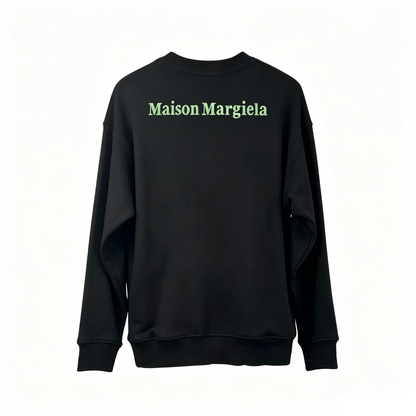 Maison Margiela Green Four-Stitch Cross Logo Crewneck Sweatshirt