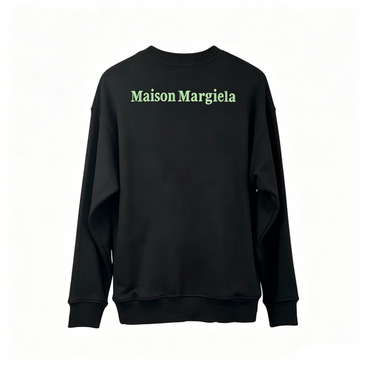 Maison Margiela Green Four-Stitch Cross Logo Crewneck Sweatshirt