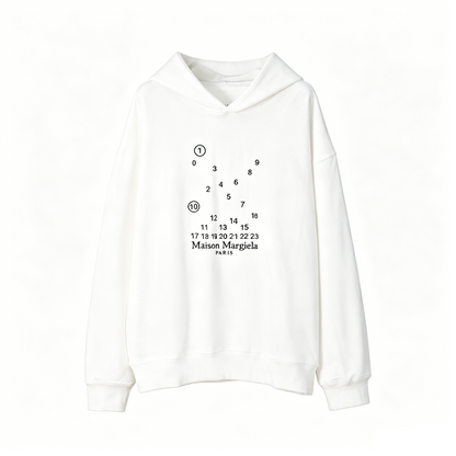 Maison Margiela Scattered Constellation Numeric Print Pullover Hoodie